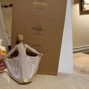 Willow Tree Butterfly Figurine with Gold and Cream Accents